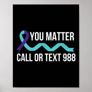 Poster Suicídio Prevenção de Sensibilização 988 Camisa Ho