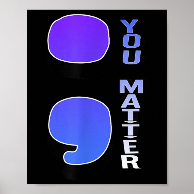 Poster Suicídio Semicolon Prevenção Suicida Awarene (Frente)