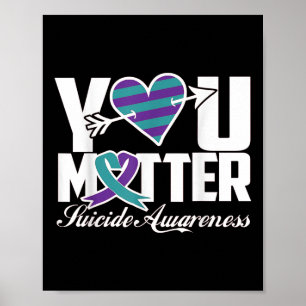 Poster Suicídio Sensibilização Roxo E Fita Teal