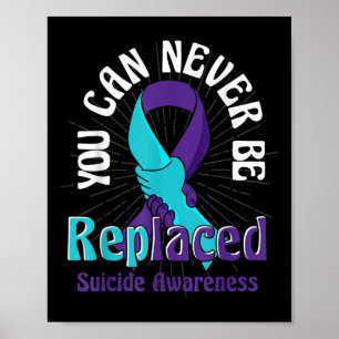 Poster Suicídio Sensibilização Teal Rupa Penteada Suicídi