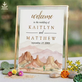 Poster Suite de Casamento Desert Range Aquarela - Boas-vi
