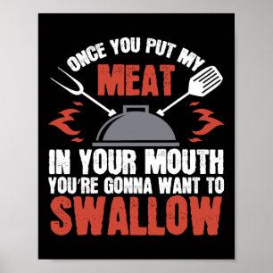 Poster Sujo Adulto Carne Presente Na Piada Da Boca