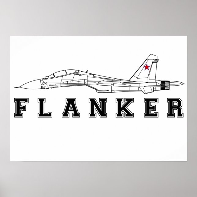 PÔSTER SUKHOI SU- 30 FLANKER RUSSA, LUTA CONTRA JET FORCE (Frente)