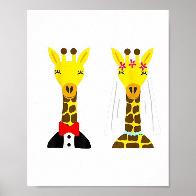 Poster Sul Desigteque Fita Girafa Bride E Groom _1 (Frente)