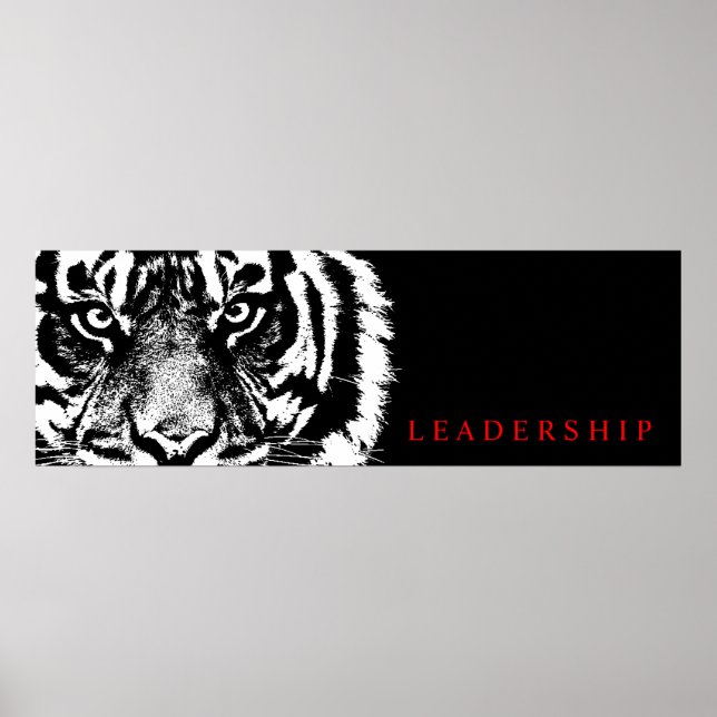 Poster Sumatran Borneo Tiger, Liderança Branca e Negra (Frente)