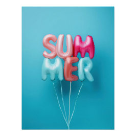 Pôster Summer Balloons - Bright and Cheerful Typography