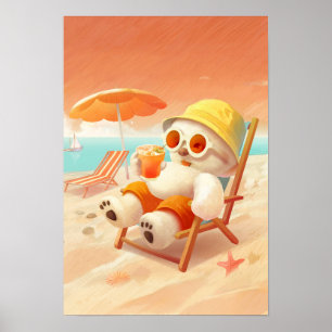 Poster Summer Beach Bear