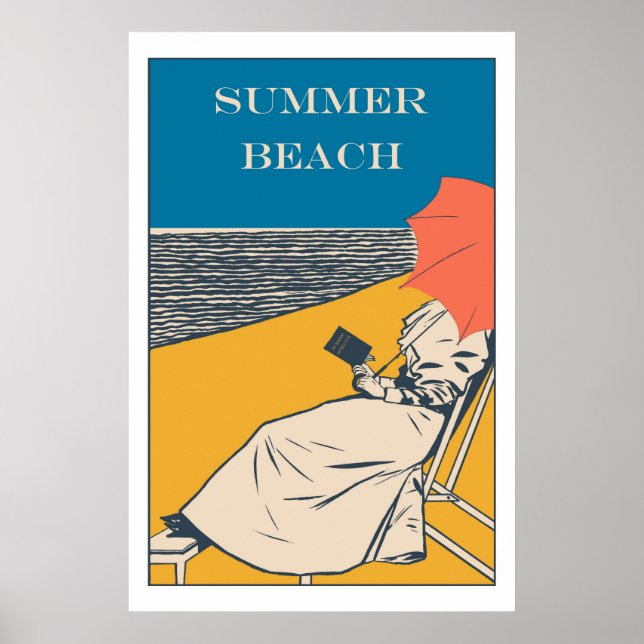 Poster Summer Beach Vintage (Frente)