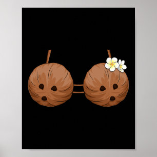 Poster Summer Coconut Bra Halloween Costume Hawaii Aloha