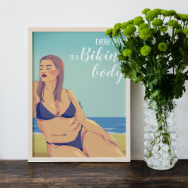 Poster Summer Curvy Woman Bikini