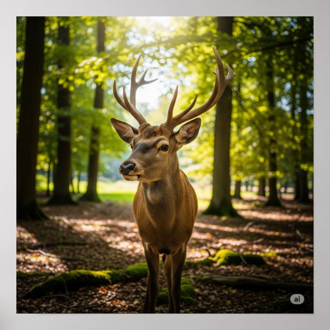 Poster Summer Forest Deer (Frente)