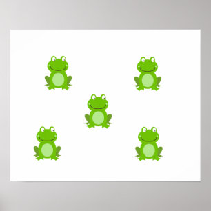 Pôster SUMMER Frog Design - Cute Frogs for Kids