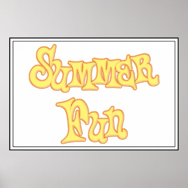 Pôster Summer Fun Text Design (Frente)