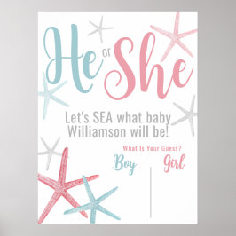 Poster Summer Gender Reveal Party Vote Sign