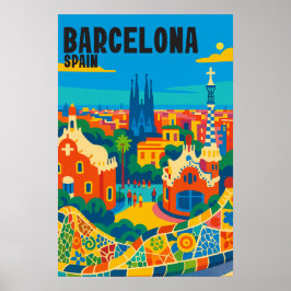 Poster Summer Holiday Destination Spain 