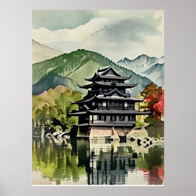 Poster Summer Lake Castle (Frente)