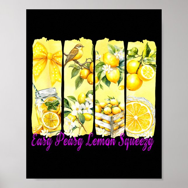 Poster Summer Lemon,coquette Bow Summer Funny Gift Tee Wi (Frente)