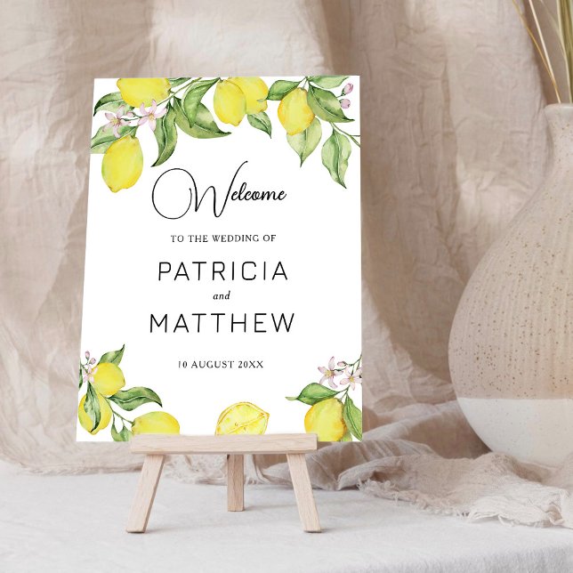 Poster Summer Lemons Welcome wedding sign (Criador carregado)