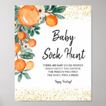 Summer Orange Watercolor Baby Hunt