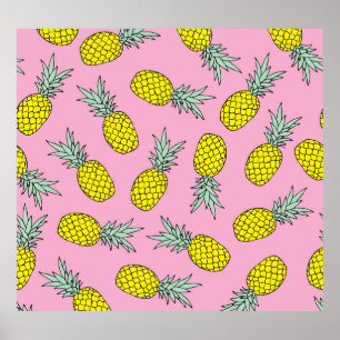 Poster Summer Pineapple: Vintage Fruit Toss