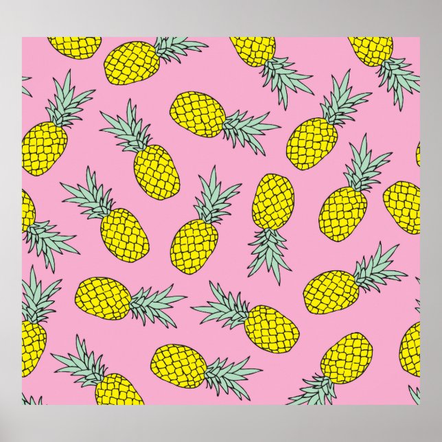 Poster Summer Pineapple: Vintage Fruit Toss (Frente)