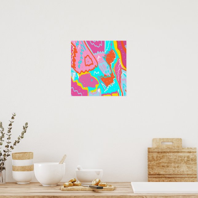 Poster Summer Poolside Vibes Abstrato Art (Cozinha)