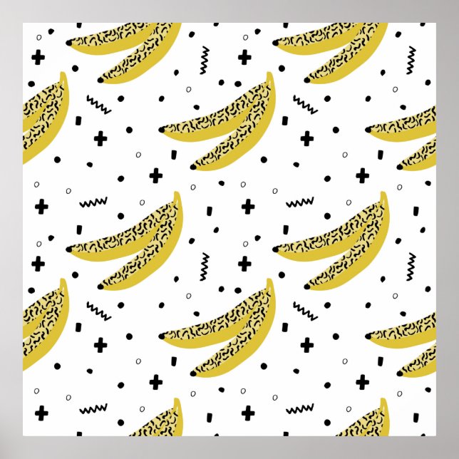 Poster Summer seamless pattern with bananas in pop art st (Frente)