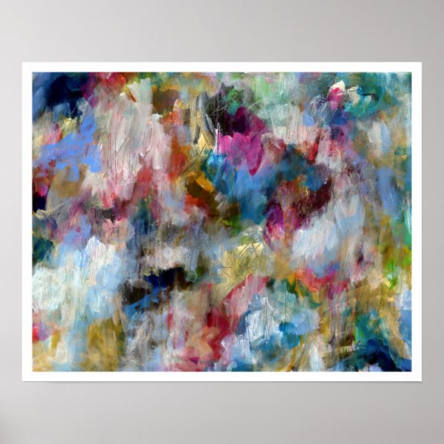 Poster Summer Storm Fine Art Abstrato Painting (Frente)