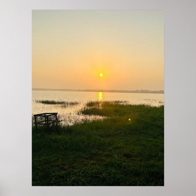 Poster Summer Vibes | Ombre Beach Sun & Sand Monograma Fo (Frente)