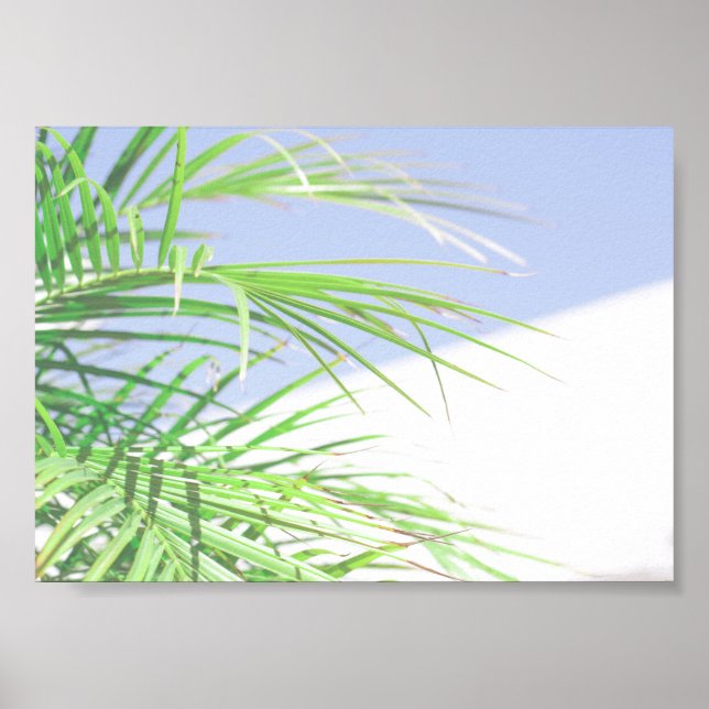 Poster Summer Vibes Palm Tree deixa pastel verde pálido (Frente)