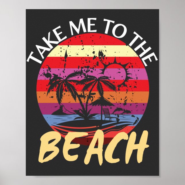 Poster Summer Vintage Me Leva À Praia (Frente)
