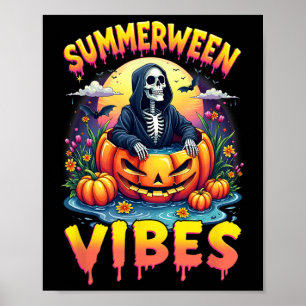 Poster Summer Watermelon Summerentre Vibes Skeleton Jack-
