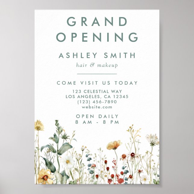 Poster Summer Wildflower Field Grand Open (Frente)