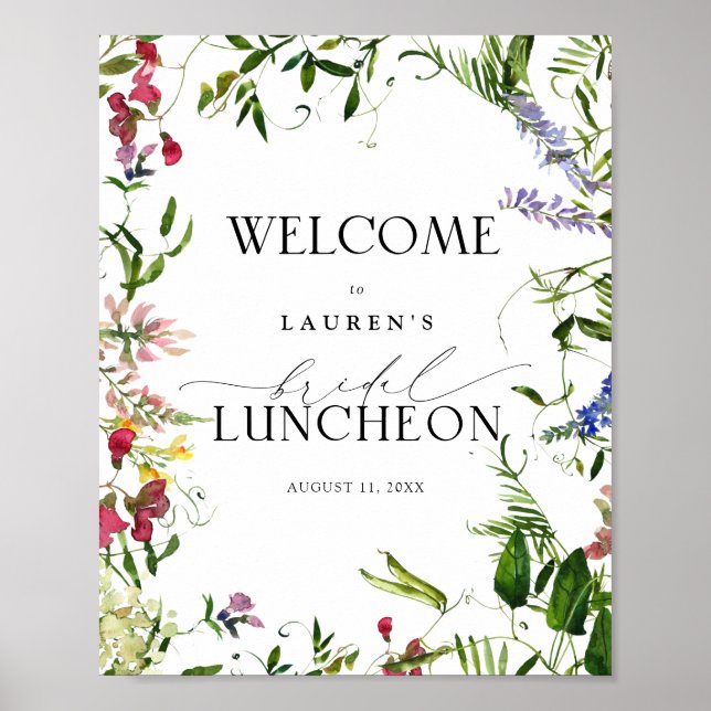 Poster Summer Wildflower Floral Bridal Lunchee Boas-vinda (Frente)