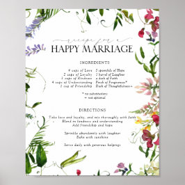 Poster Summer Wildflower Recipe for a Happy Marriage