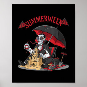 Poster Summerentre Vamire Beach Dracula Sandcastle Gótico