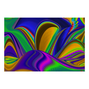 Pôster Summerrainbow, Abstrato 3D Rainbowart