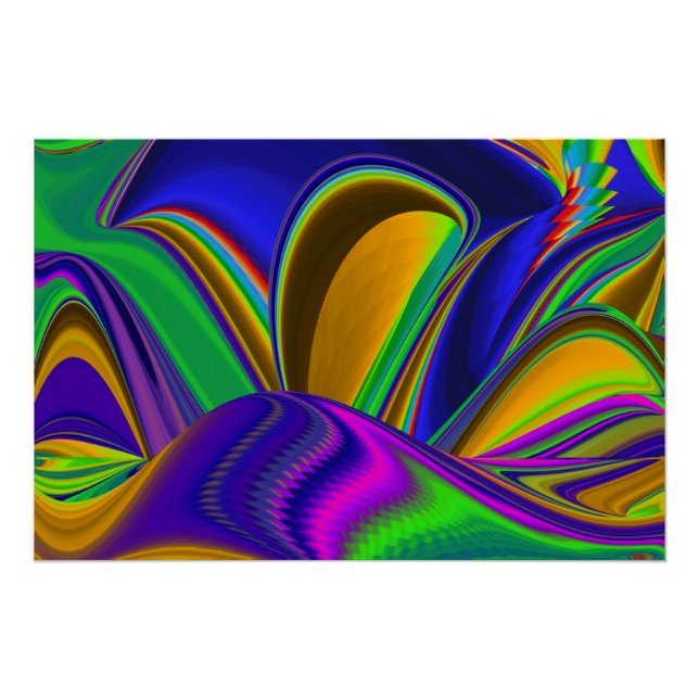 Pôster Summerrainbow, Abstrato 3D Rainbowart (Frente)