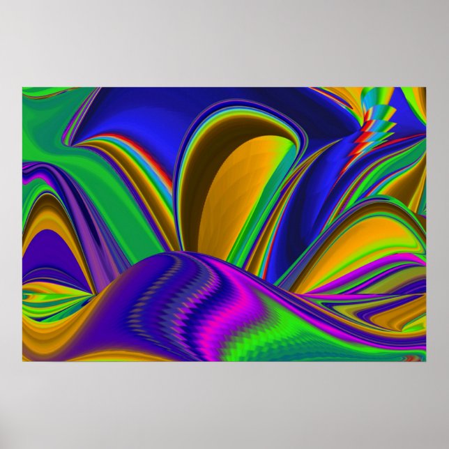 Poster Summerrainbow, Abstrato 3D Rainbowart (Frente)