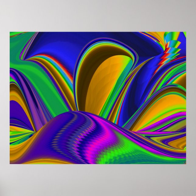 Poster Summerrainbow, Abstrato 3D Rainbowart (Frente)
