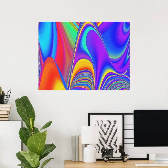 Poster Summersense, Abstrato 3D Rainbowart (Escritório em casa)