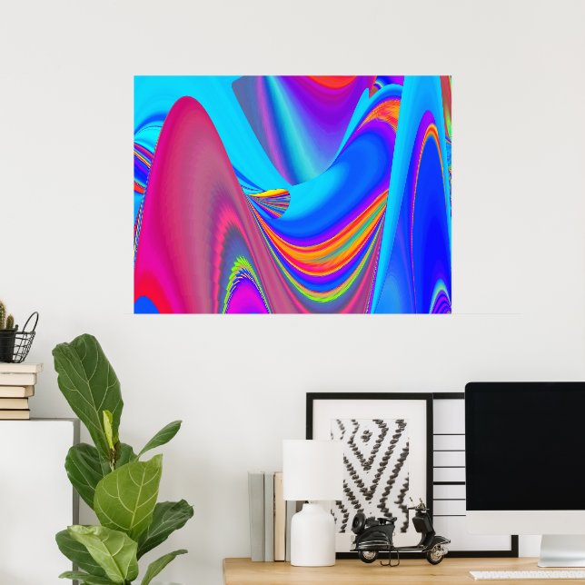 Poster Summersense, Abstrato 3D Rainbowart (Escritório em casa)