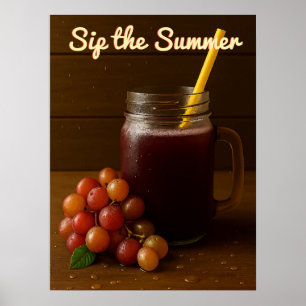 Poster Sumo de Uva Vermelha Oculta - "Sip the Summer