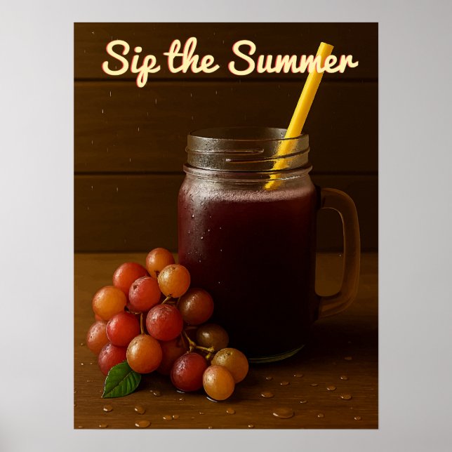 Poster Sumo de Uva Vermelha Oculta - "Sip the Summer (Frente)