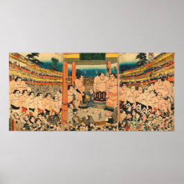 Poster Sumô Tournament Utagawa Kunisada 1829