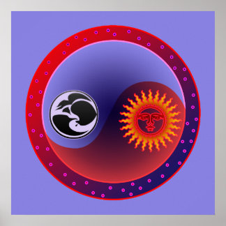 Poster Sun and Moon in Balance