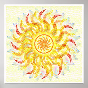 Poster Sun dourado Chakra Sparkling