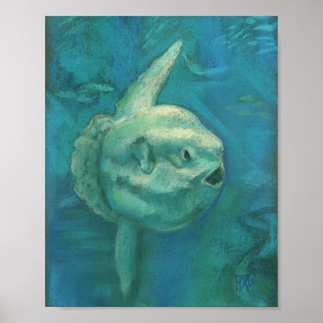 Poster Sun Fish, Mola Mola Ocean Underwater Animal Art P (Frente)