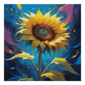 Pôster sun flower painting