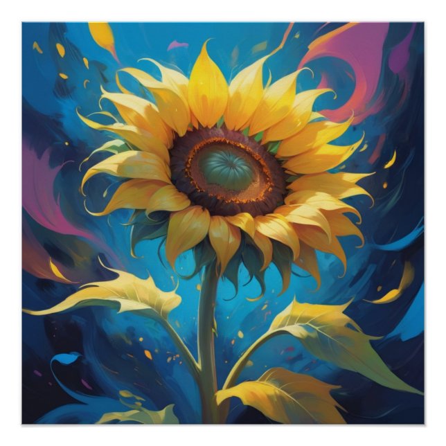 Pôster sun flower painting (Frente)
